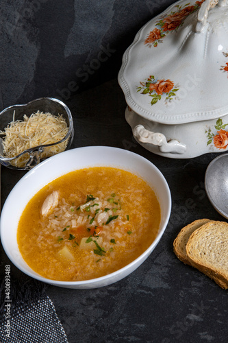Brazilian cuisine, Chicken soup traditional Brazil dishes photo