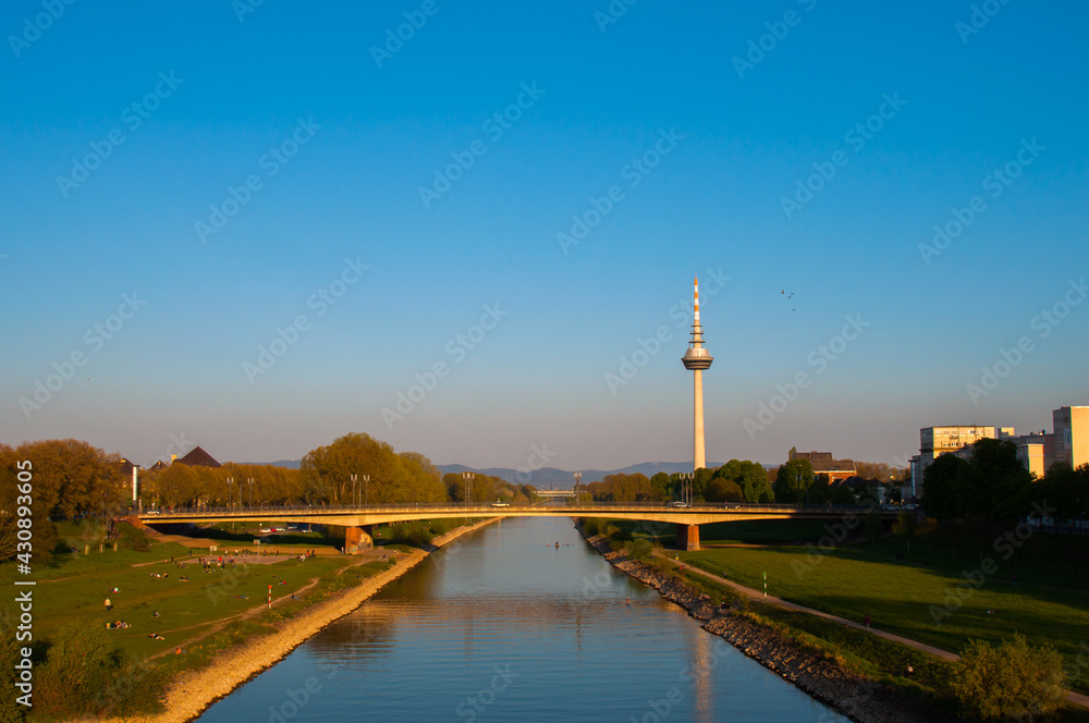 Obraz premium Blue Hour am Neckar