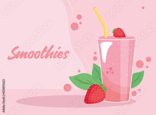 strawberries smoothie drink
