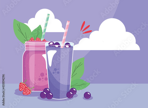 raspberries and berries smoothies