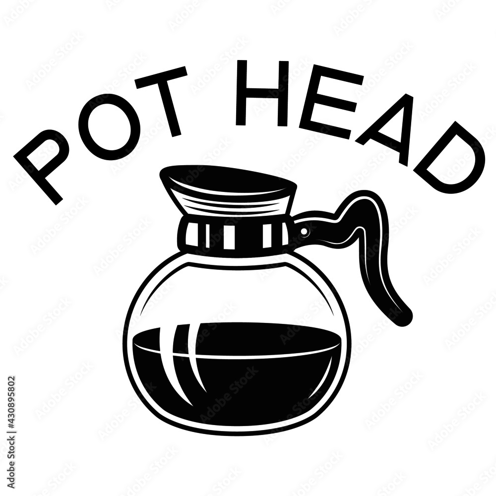 Coffee Pot Head Tshirt Graphic Stock Vector | Adobe Stock