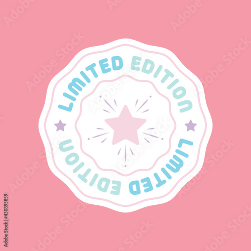 Limited Edition, Limited Edition Sticker, Limited Item, Sticker Label, Exclusive Item, Star Icon, Star Sticker, Round Sticker, Limited Edition Graphic, Shopping Exclusive, Vector Illustration