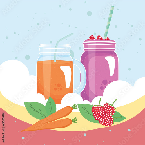 carrots and berries smoothies