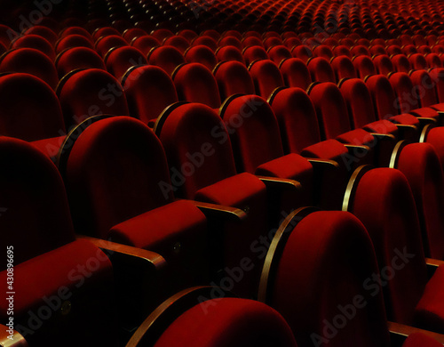 chairs on theater, cinema, close up picture