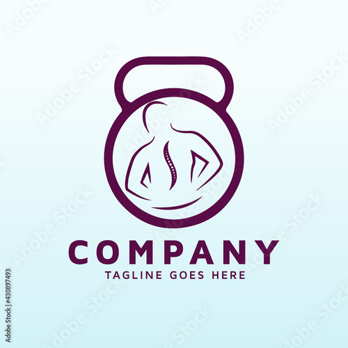 Chiropractic logo design with fitness gym icon