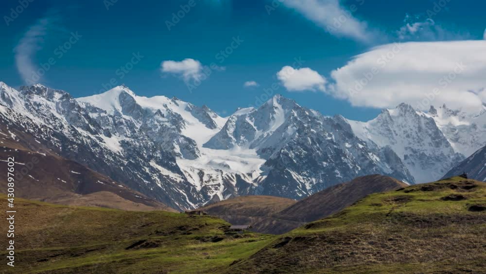 The movement of clouds across the sky over the mountains. Landscape and nature of the North Caucasus. North Ossetia
The movement of clouds across the sky over the mountains. Landscape and nature of the North Caucasus. North Ossetia