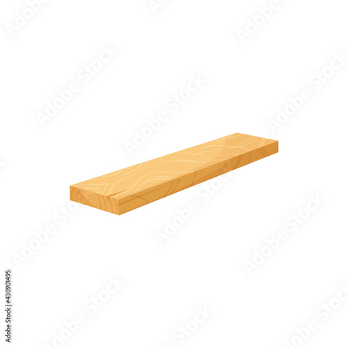 Fototapeta Naklejka Na Ścianę i Meble -  Rasped plane parquet hardwood isolated flat cartoon icon. Vector carpentry timber piece, rough driftwood material sign. Timber plank building construction and flooring object, wooden board sign