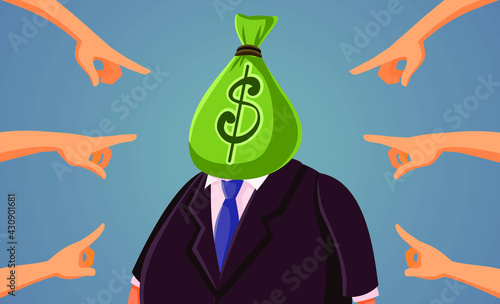 Fingers Pointing Blaming Billionaire For Social Issues