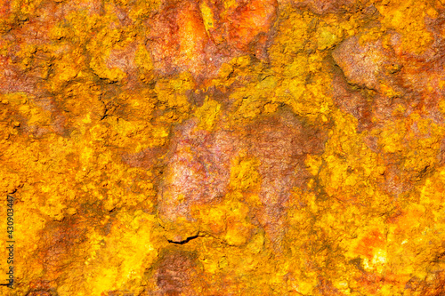Abstract Mineral deposit on a Stone Wall photo