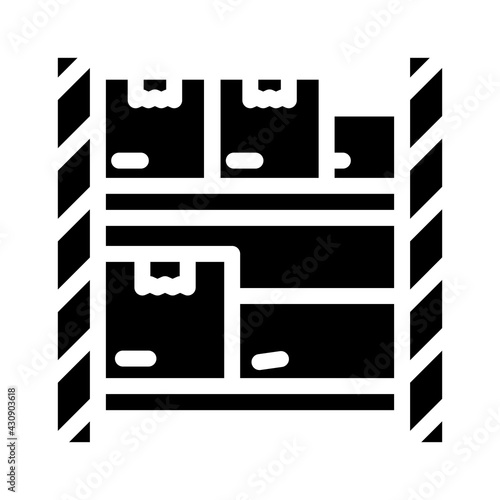 warehouse shelves wholesale glyph icon vector. warehouse shelves wholesale sign. isolated contour symbol black illustration