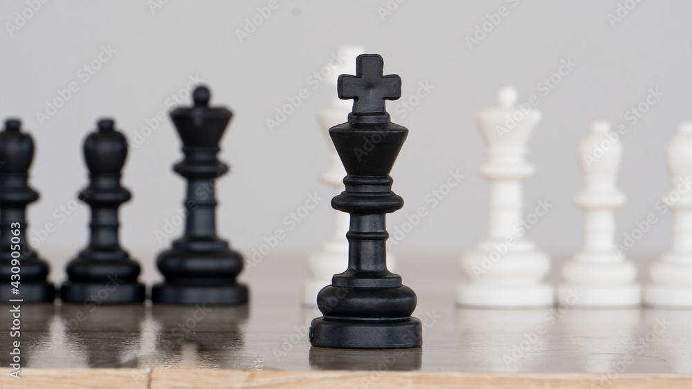 Black and white chess game concept for business and strategy competition Black and white chess game concept for business and strategy competition