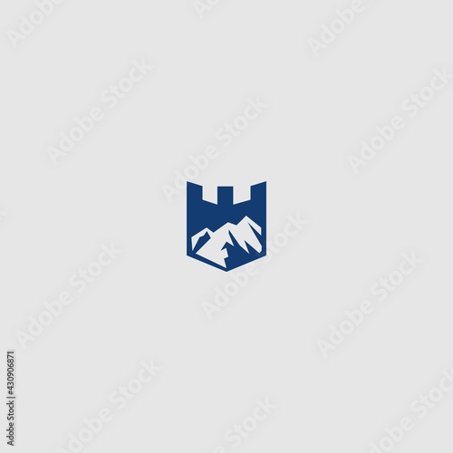 Vector mountain Shields castle Icon logo