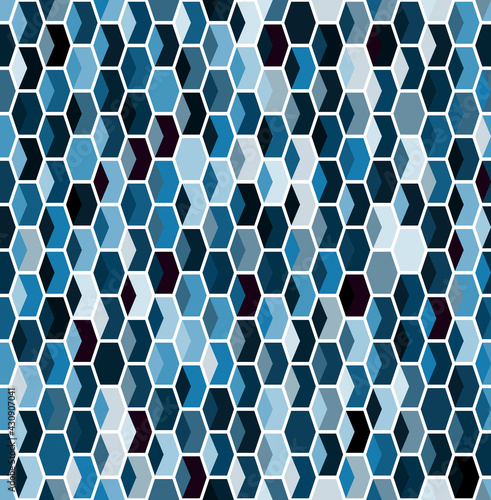The Stained Glass Style Patterns, Fish Scales Fabric Patterns, Blue Patterns	