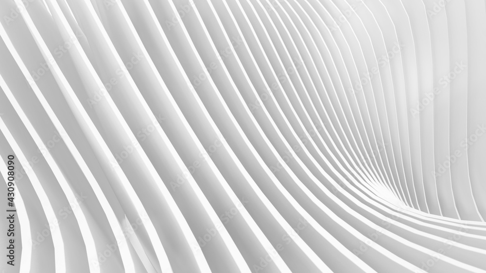 Abstract Curved Shapes. White Circular Background. Abstract Curved Shapes. White Circular Background.