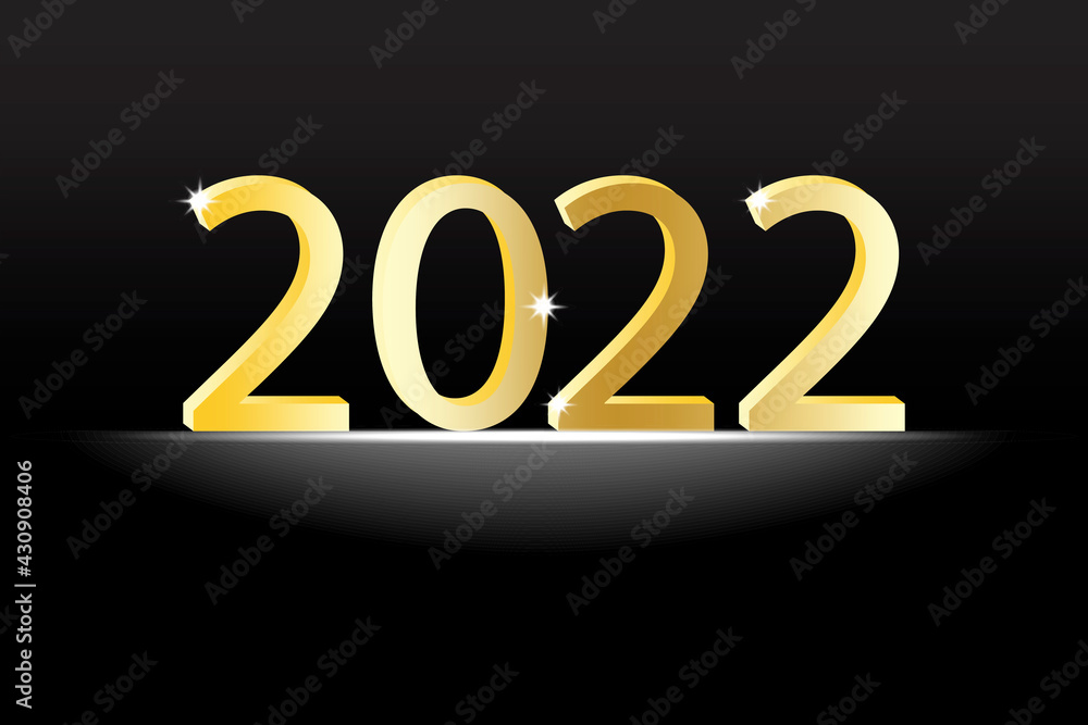 Gold 2022 gold on light background. Festive realistic decoration. Greeting card template. Vector illustration. Stock image. EPS 10. Gold 2022 gold on light background. Festive realistic decoration. Greeting card template. Vector illustration. Stock image. EPS 10.