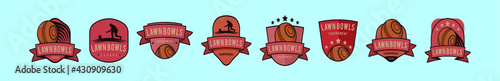 set of lawn bowls cartoon icon design template with various models. vector illustration isolated on blue background