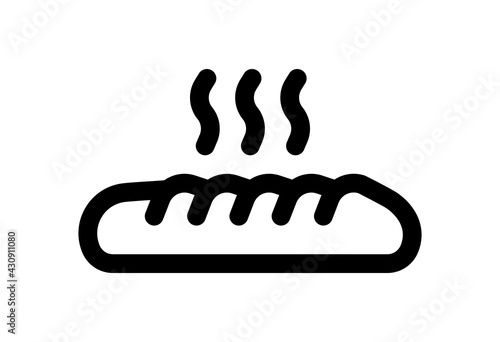 Baguette bread icon vector.