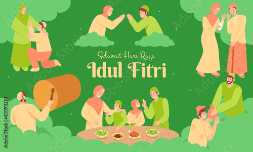Selamat hari raya Idul Fitri is another language of happy eid mubarak in Indonesian