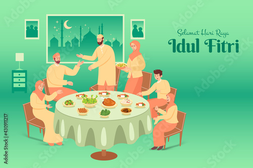 Selamat hari raya Idul Fitri is another language of happy eid mubarak in Indonesian