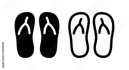 flip flops icon, sandal vector