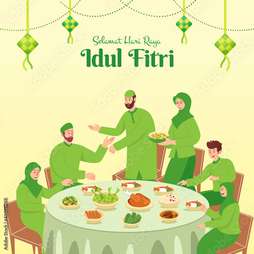 Selamat hari raya Idul Fitri is another language of happy eid mubarak in Indonesian