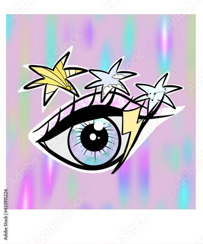 80s eye illustration