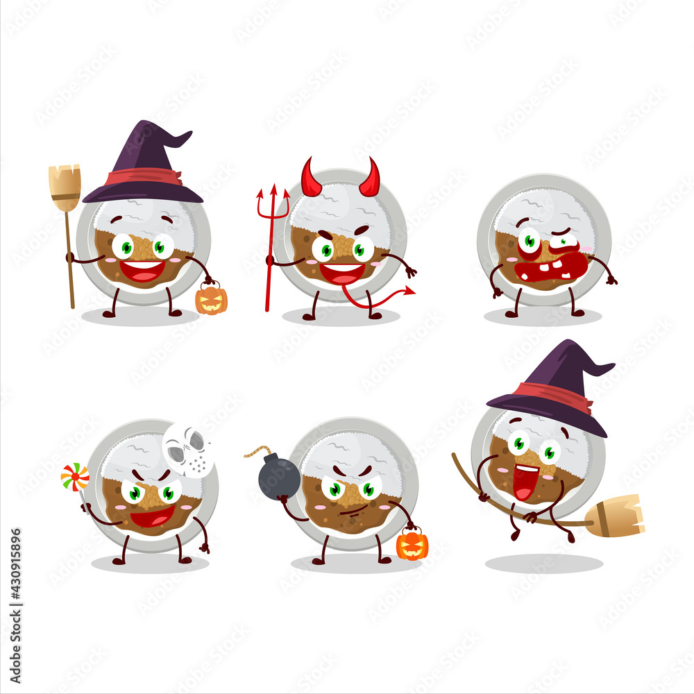 Halloween expression emoticons with cartoon character of coco ichibanya curry Halloween expression emoticons with cartoon character of coco ichibanya curry