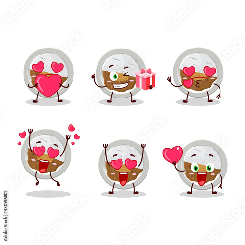 Coco ichibanya curry cartoon character with love cute emoticon