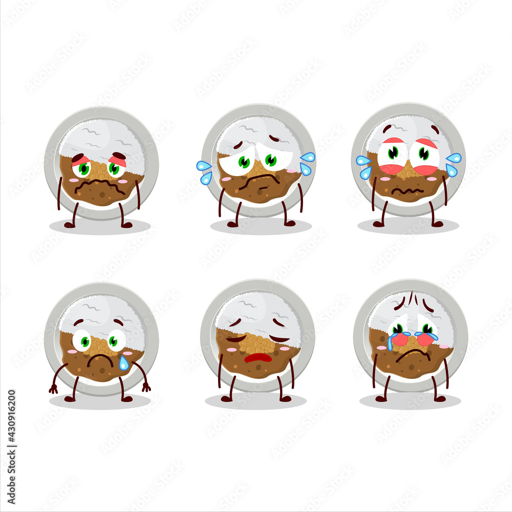 Coco ichibanya curry cartoon character with sad expression Coco ichibanya curry cartoon character with sad expression