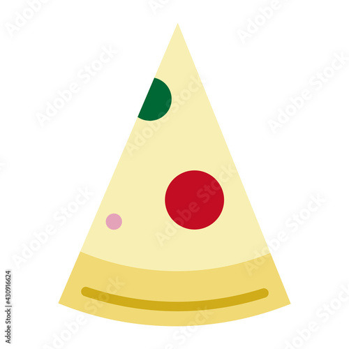 ピザのアイコン風シンプルイラスト