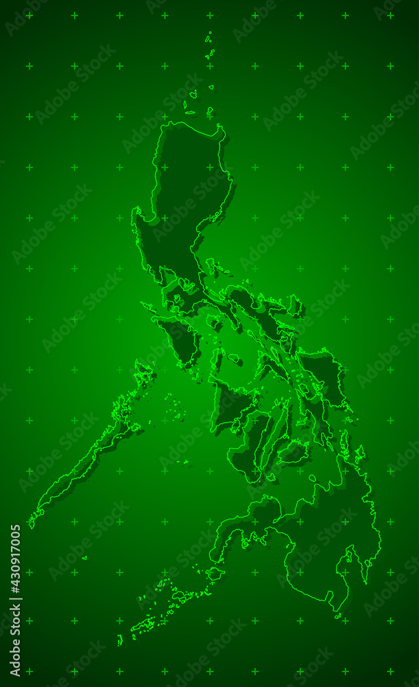 Vector Asia country map Philippines, info graphic