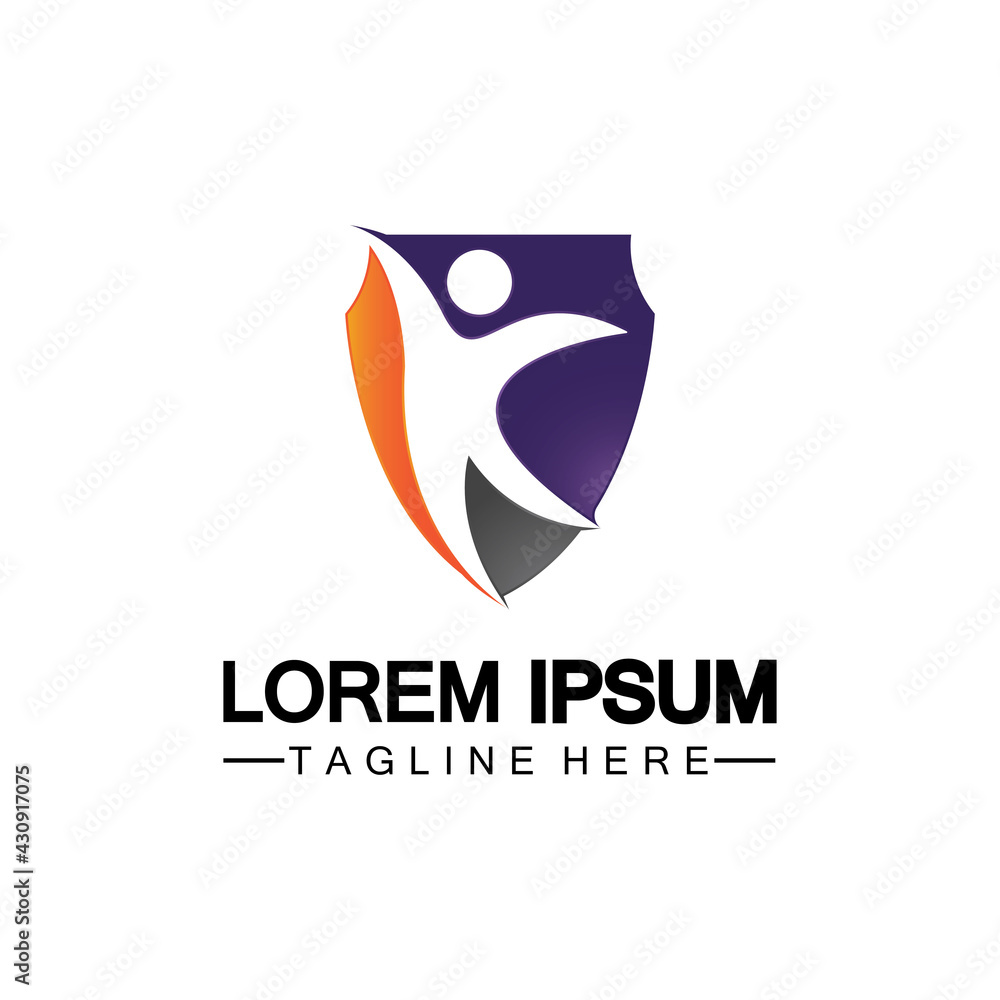 People shield icon.Life Insurance logo, protect human or insurance concept logo vector illustration design isolated on white background People shield icon.Life Insurance logo, protect human or insurance concept logo vector illustration design isolated on white background