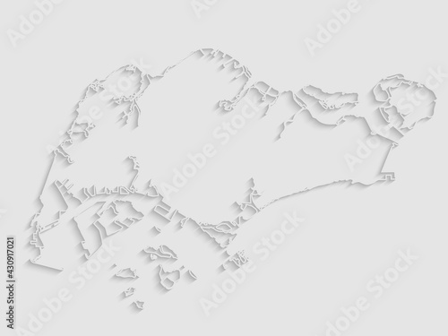 Silhouette map Singapore in creative shadow style
