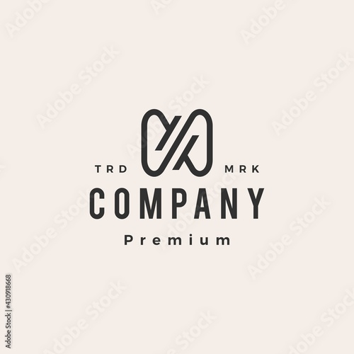 n letter mark infinity mobius hipster vintage logo vector icon illustration