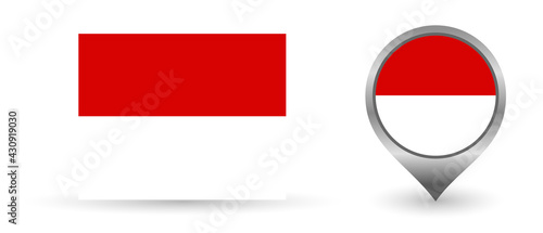 Free Download Vector flag Monaco. Location point with flag Monaco inside. - GFXLoad