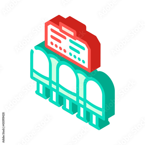 waiting hall railway station isometric icon vector. waiting hall railway station sign. isolated symbol illustration