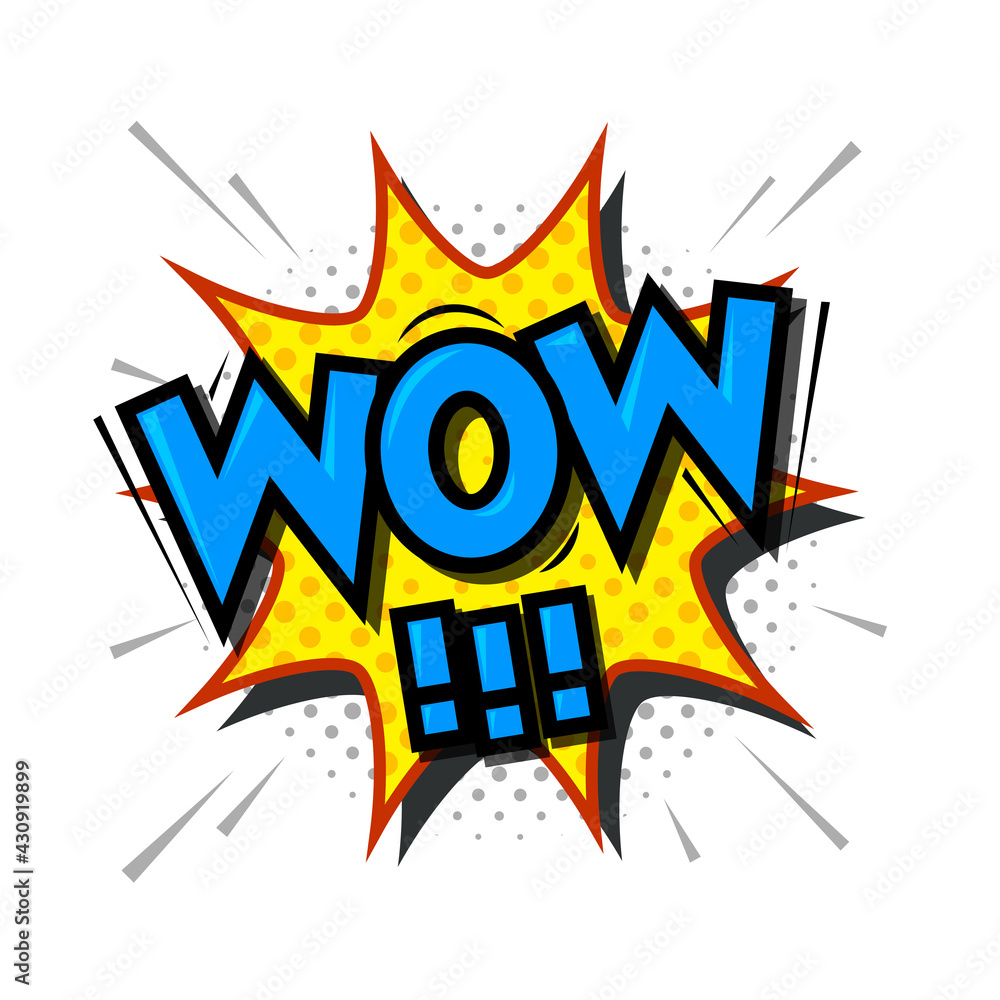 Comic speech bubble with expression text WOW!. Vector Comic speech bubble with expression text WOW!. Vector