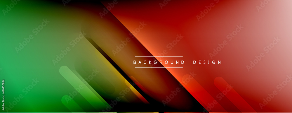 Fototapeta premium Dynamic lines abstract background. 3D shadow effects and fluid gradients. Modern overlapping forms