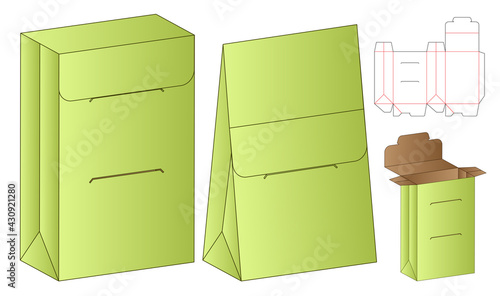 Box packaging die cut template design. 3d mock-up