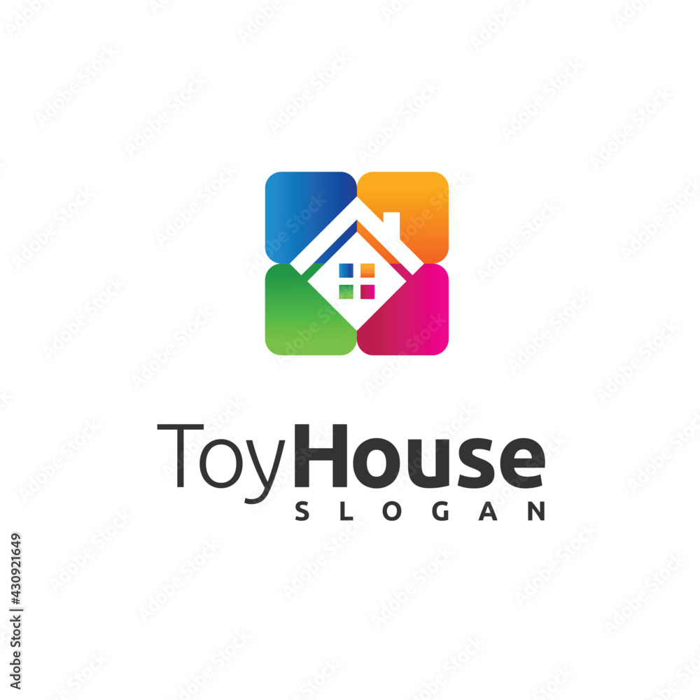 Toy House logo with full color concept Toy House logo with full color concept