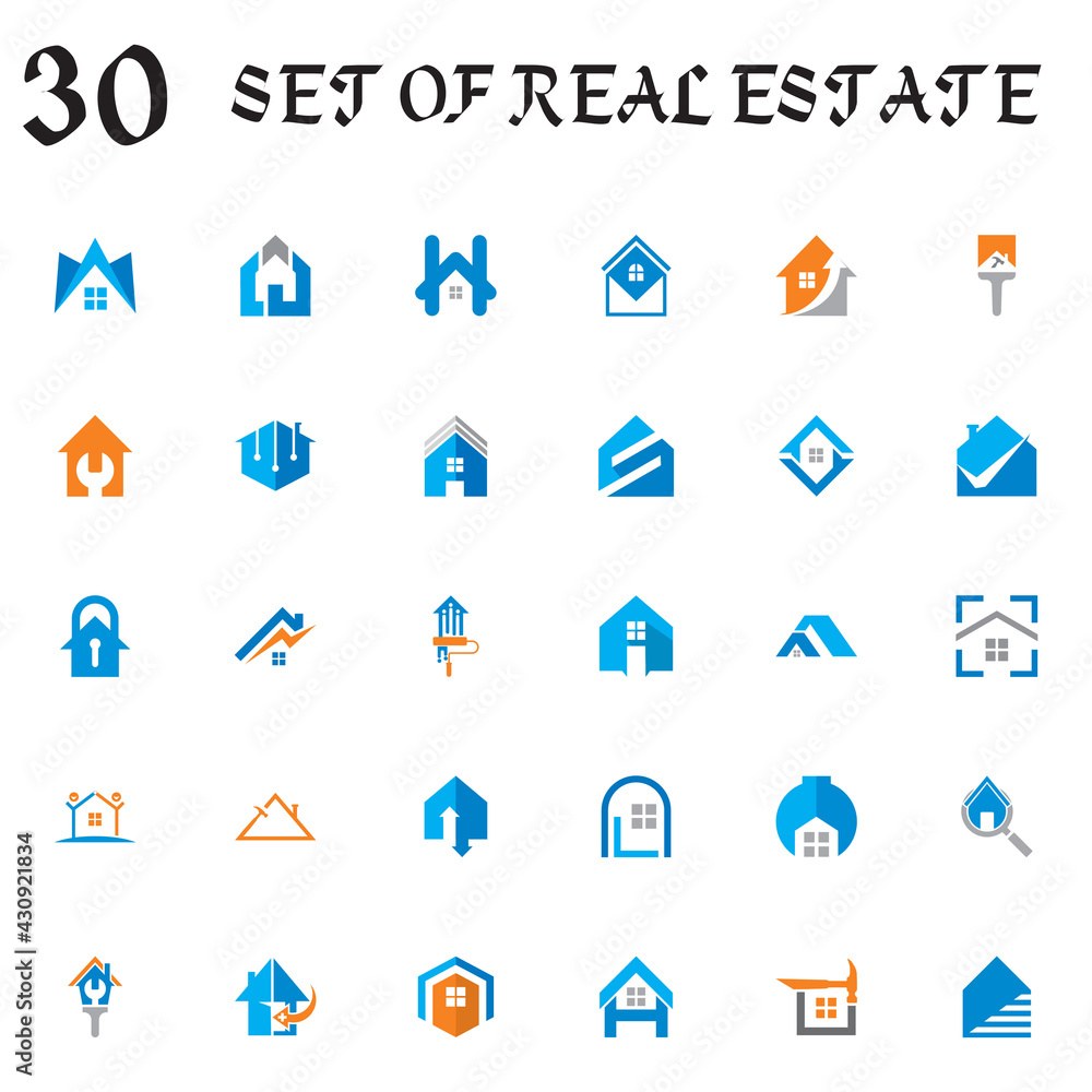 set of real estate vector , set of building logo set of real estate vector , set of building logo