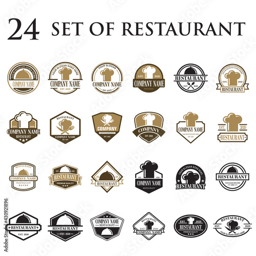 set of restaurant vector , set of food logo