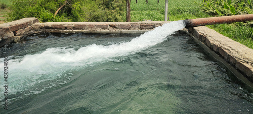 Water supply in farms, tubewell, waterfall