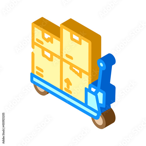 transporter cart wholesale isometric icon vector. transporter cart wholesale sign. isolated symbol illustration