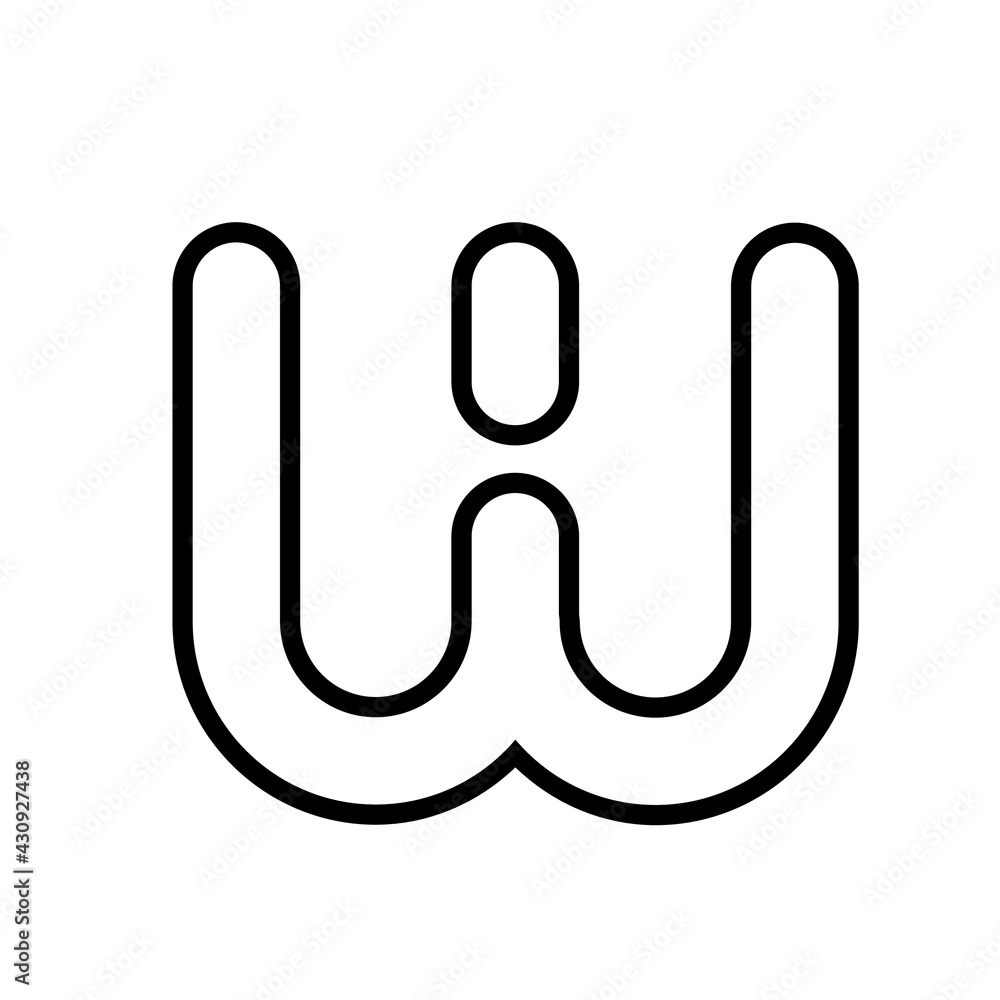 black and white letter w vector icon black and white letter w vector icon