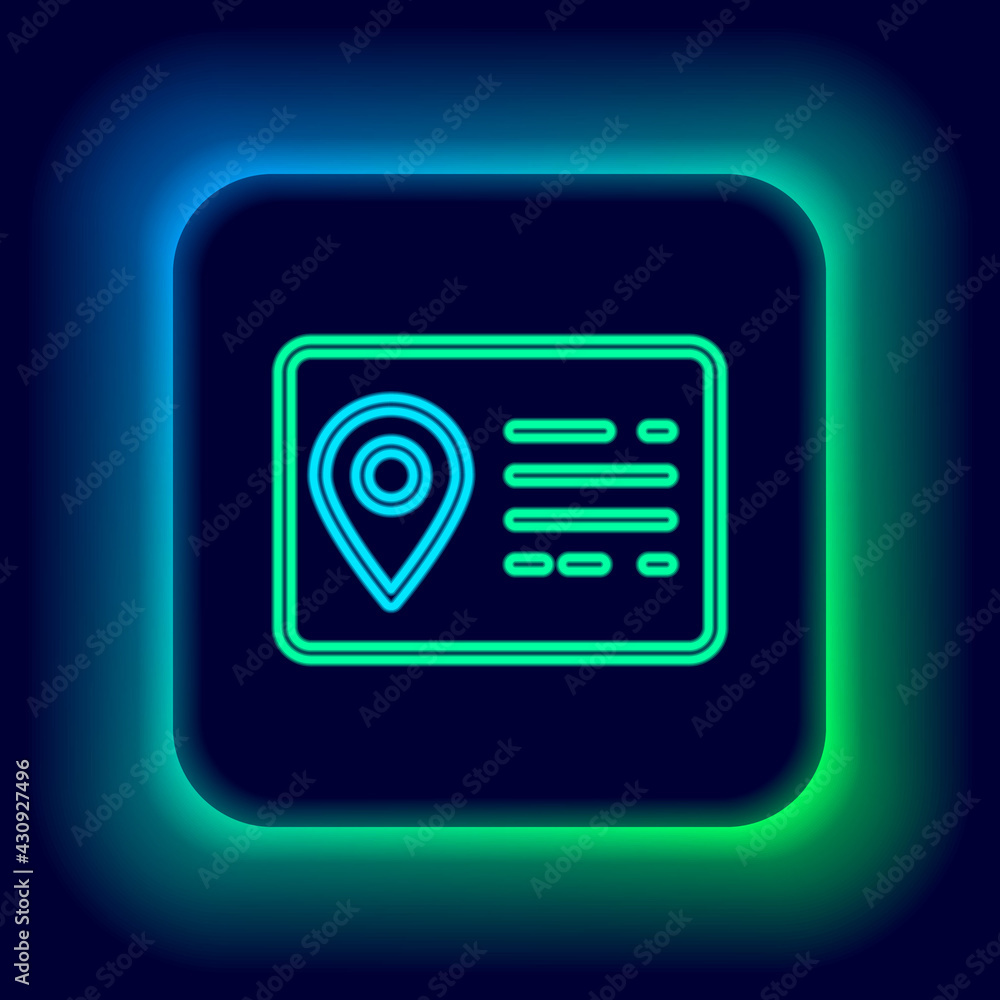 Glowing neon line Address book line icon isolated on black background. Telephone directory. Colorful outline concept. Vector Glowing neon line Address book line icon isolated on black background. Telephone directory. Colorful outline concept. Vector