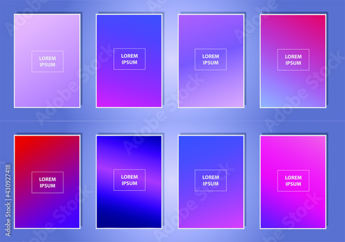 Set of abstract vector gradient backgrounds. Colorful texture for your design. Mobile app template