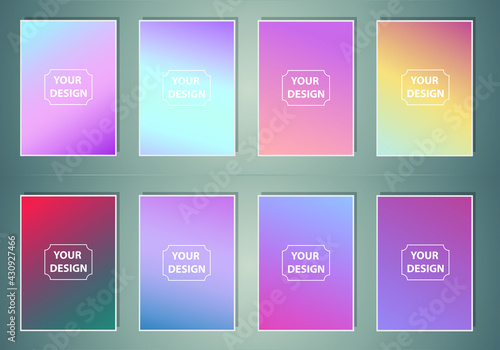 Set of abstract vector gradient backgrounds. Colorful texture for your design. Mobile app template