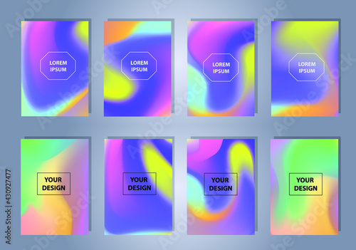 Set of abstract vector gradient backgrounds. Colorful texture for your design. Mobile app template