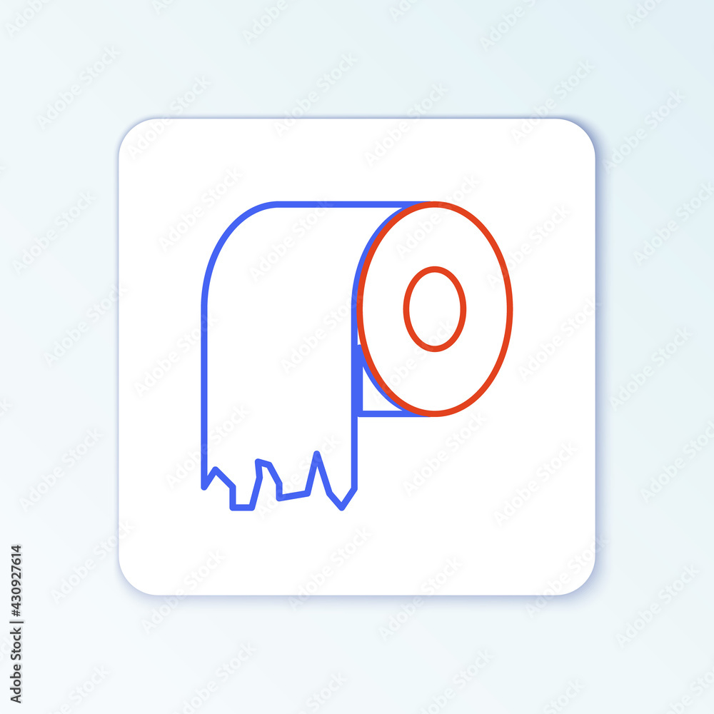 Line Toilet paper roll icon isolated on white background. Colorful outline concept. Vector Line Toilet paper roll icon isolated on white background. Colorful outline concept. Vector